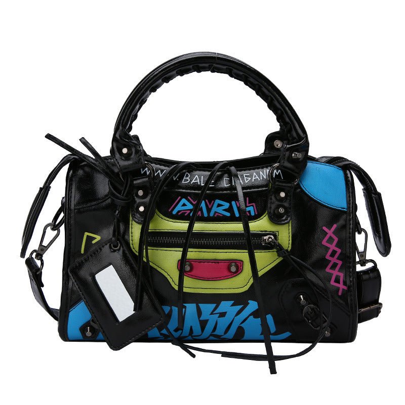 New Graffiti Personality Tassel Small Crowd Handbag Women - Topezmart
