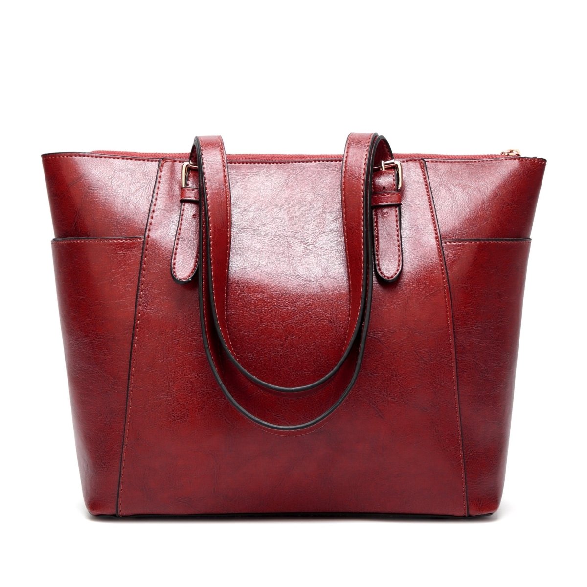 Oil Wax Leather Women Handbag Large Capacity Tote Bag - Topezmart