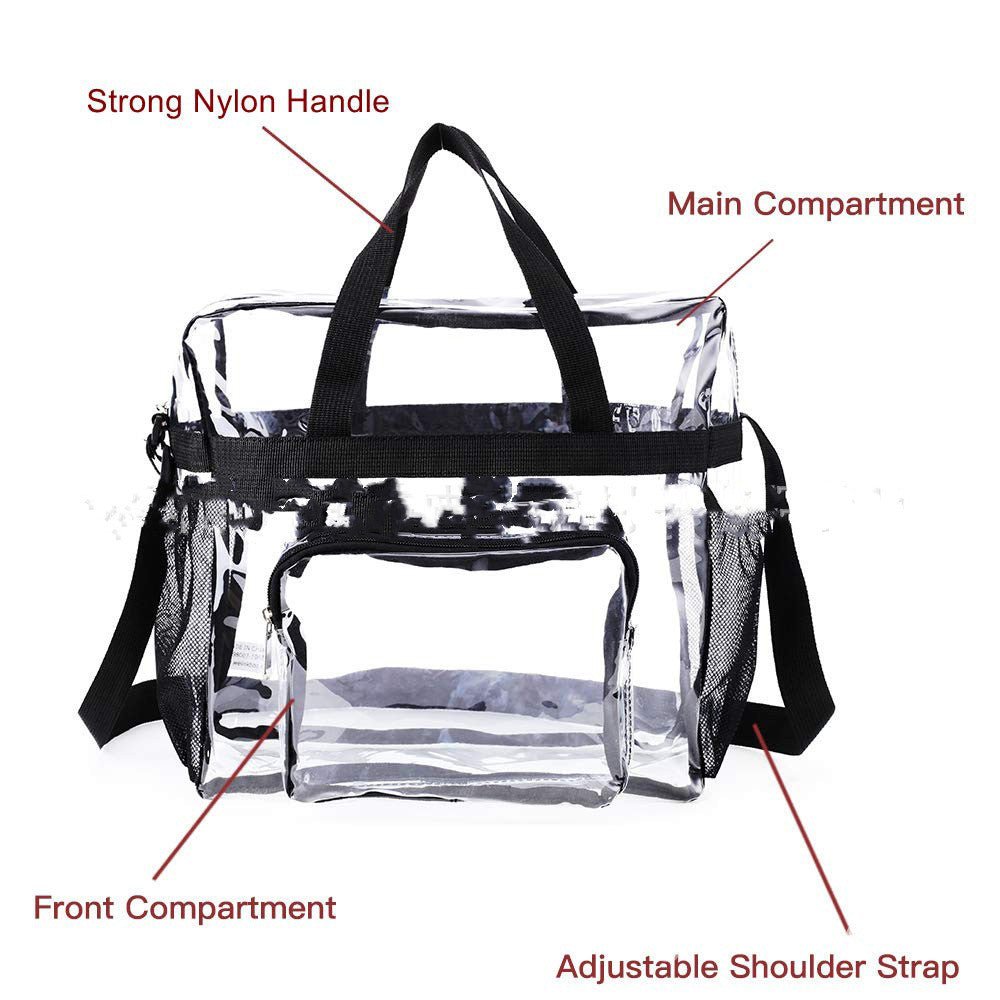 Portable Transparent Shoulder Crossbody Bag Tote Satchel Handbag For Women - Topezmart