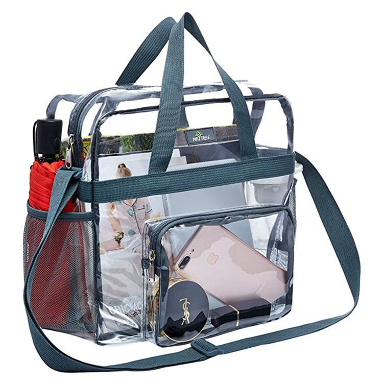 Portable Transparent Shoulder Crossbody Bag Tote Satchel Handbag For Women - Topezmart