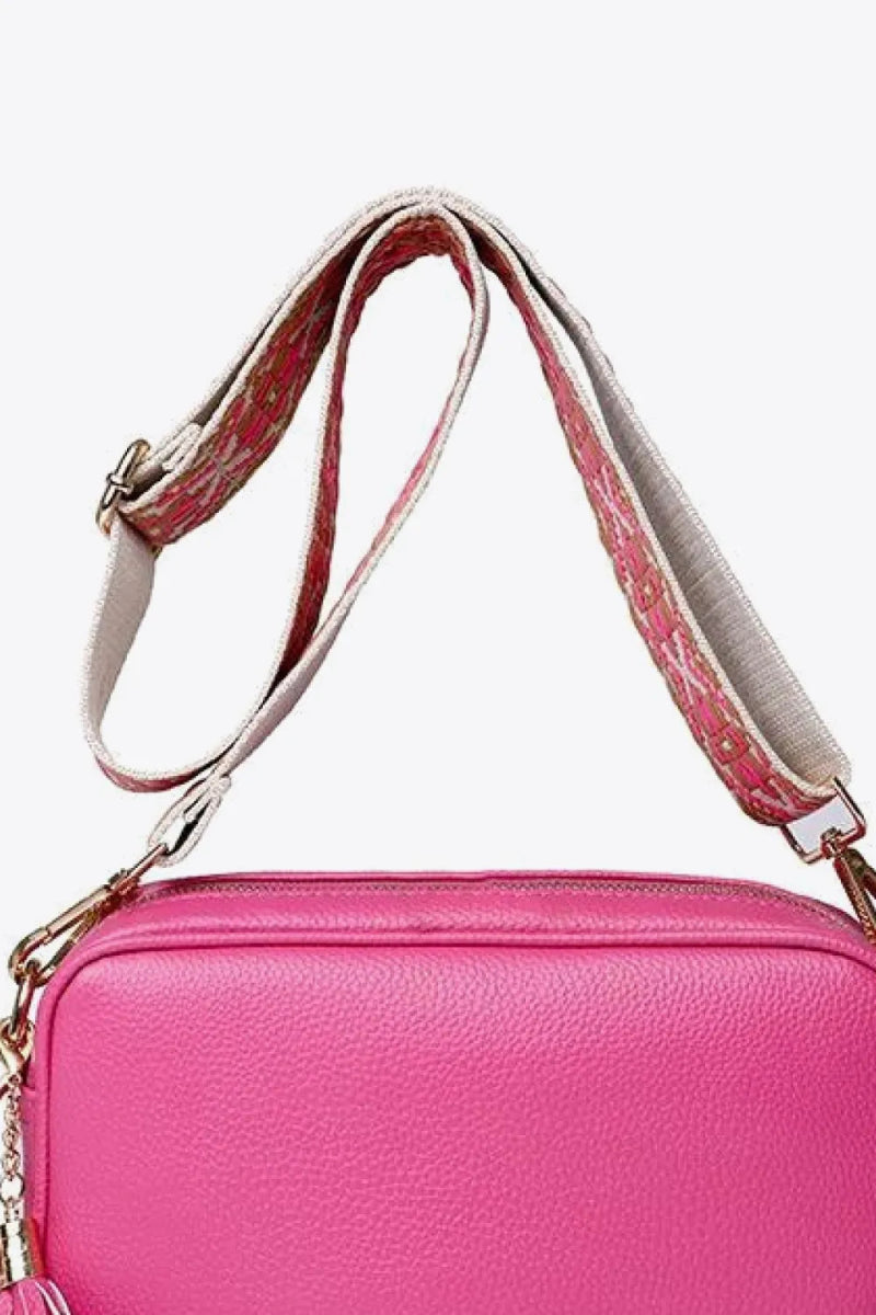 PU Leather Tassel Crossbody Bag - Topezmart