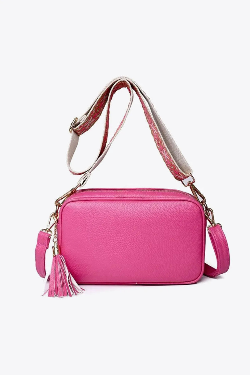 PU Leather Tassel Crossbody Bag - Topezmart