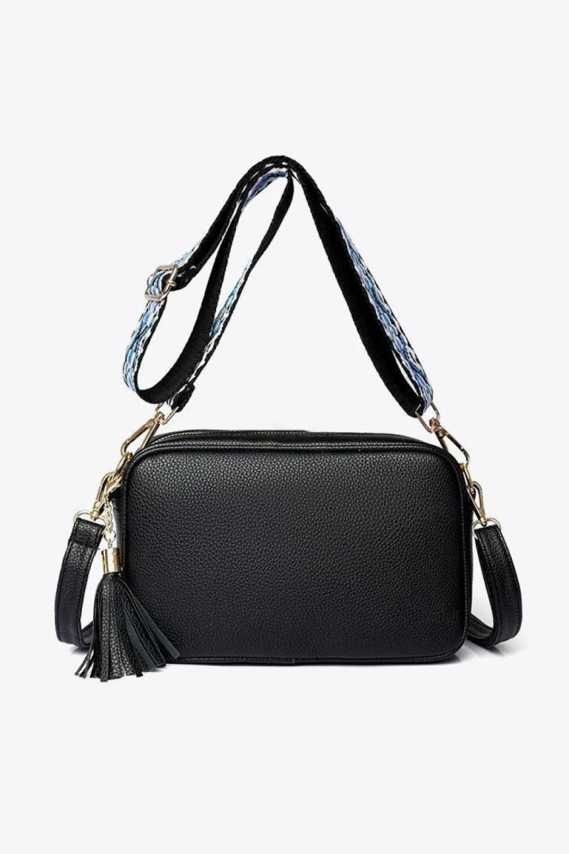 PU Leather Tassel Crossbody Bag - Topezmart