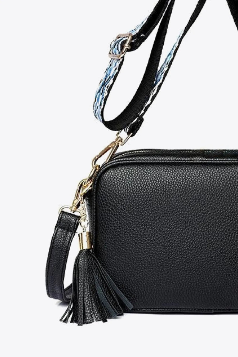 PU Leather Tassel Crossbody Bag - Topezmart