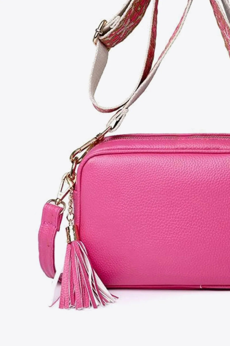 PU Leather Tassel Crossbody Bag - Topezmart