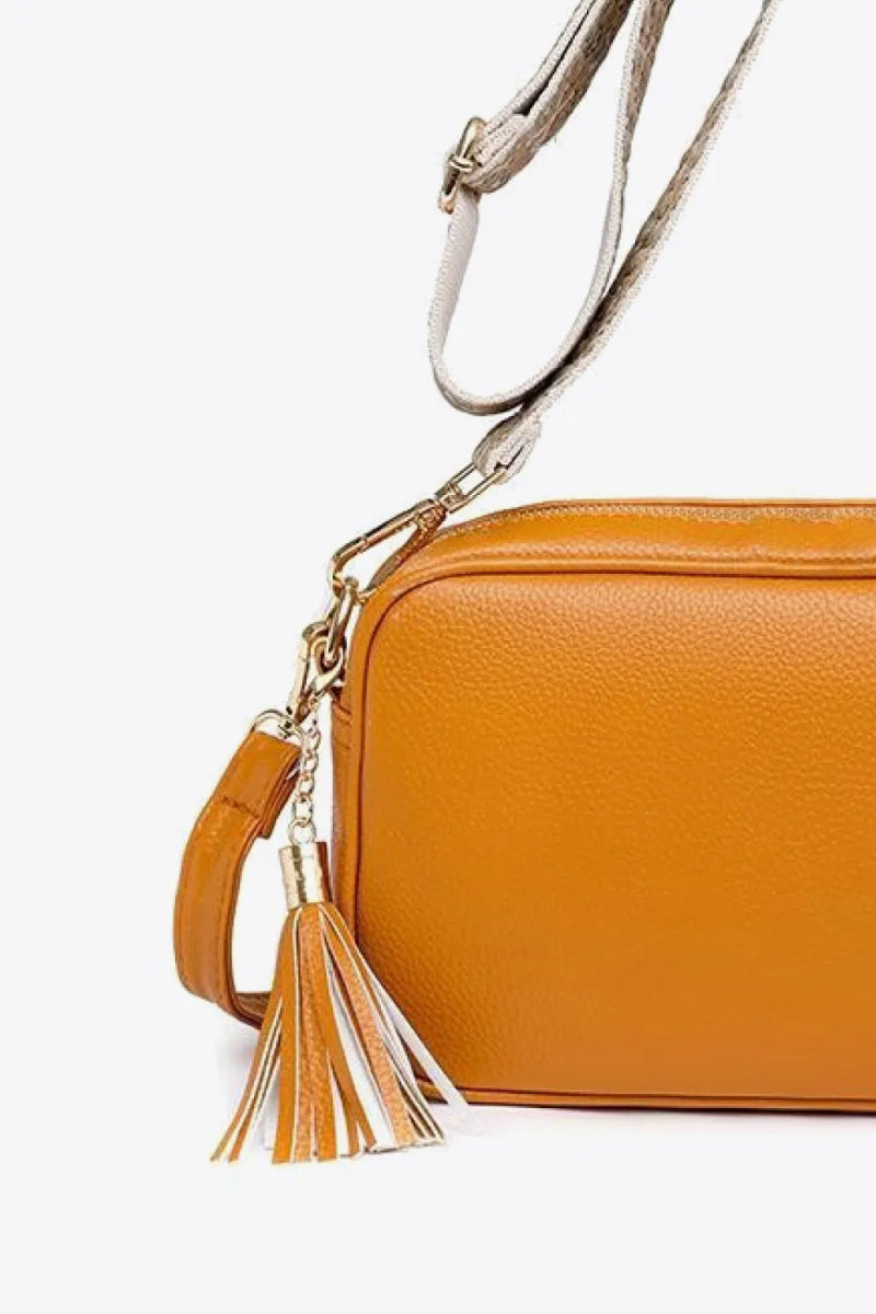 PU Leather Tassel Crossbody Bag - Topezmart