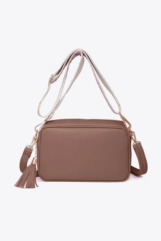 PU Leather Tassel Crossbody Bag - Topezmart