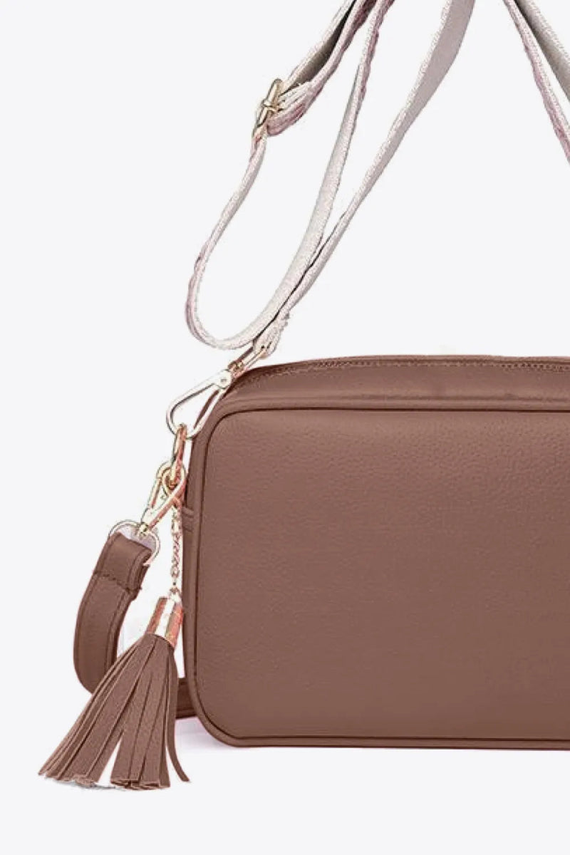 PU Leather Tassel Crossbody Bag - Topezmart