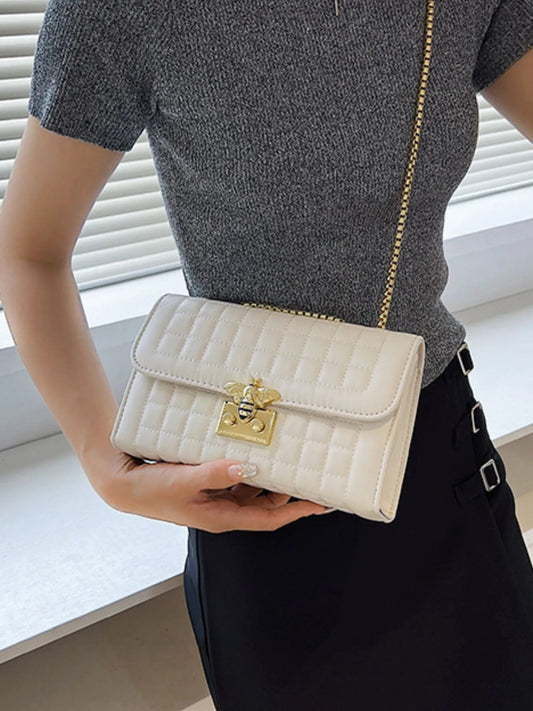 Quilted Chain Shoulder Bag - Topezmart