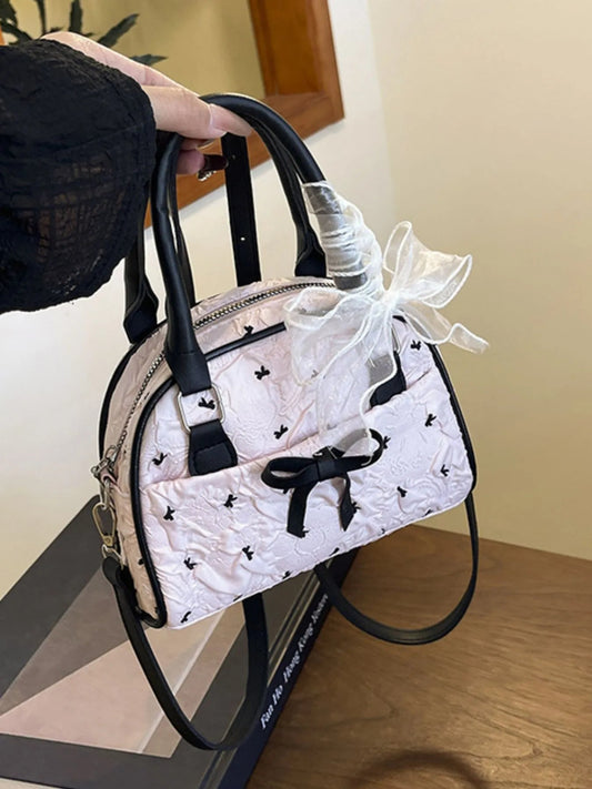 Ruched Bow Crossbody Bag - Topezmart
