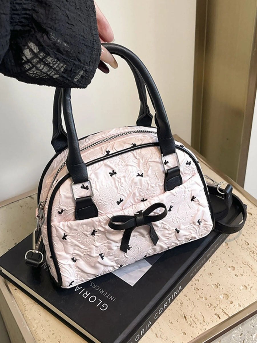Ruched Bow Crossbody Bag - Topezmart