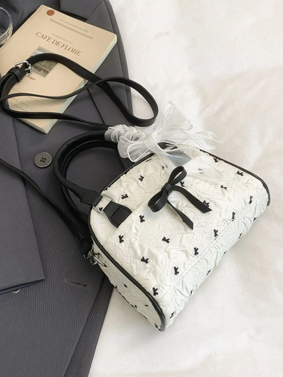 Ruched Bow Crossbody Bag - Topezmart