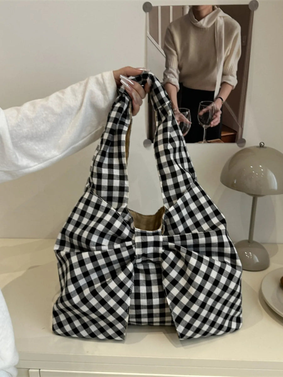 Ruched Bow Shoulder Bag - Topezmart
