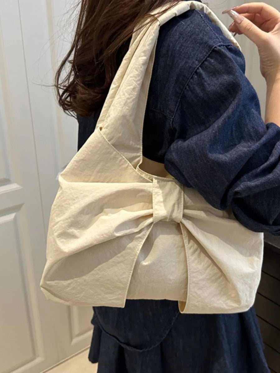 Ruched Bow Shoulder Bag - Topezmart