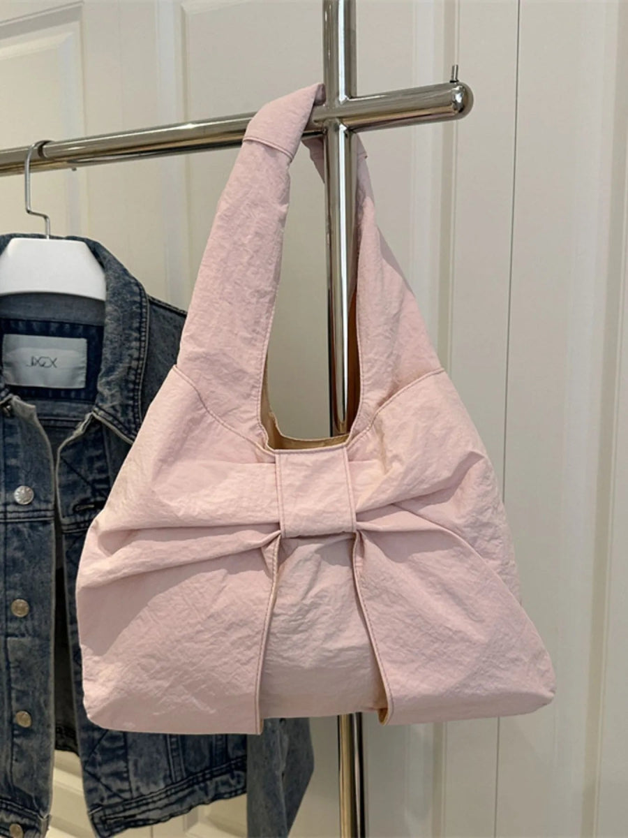 Ruched Bow Shoulder Bag - Topezmart