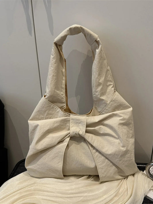 Ruched Bow Shoulder Bag - Topezmart