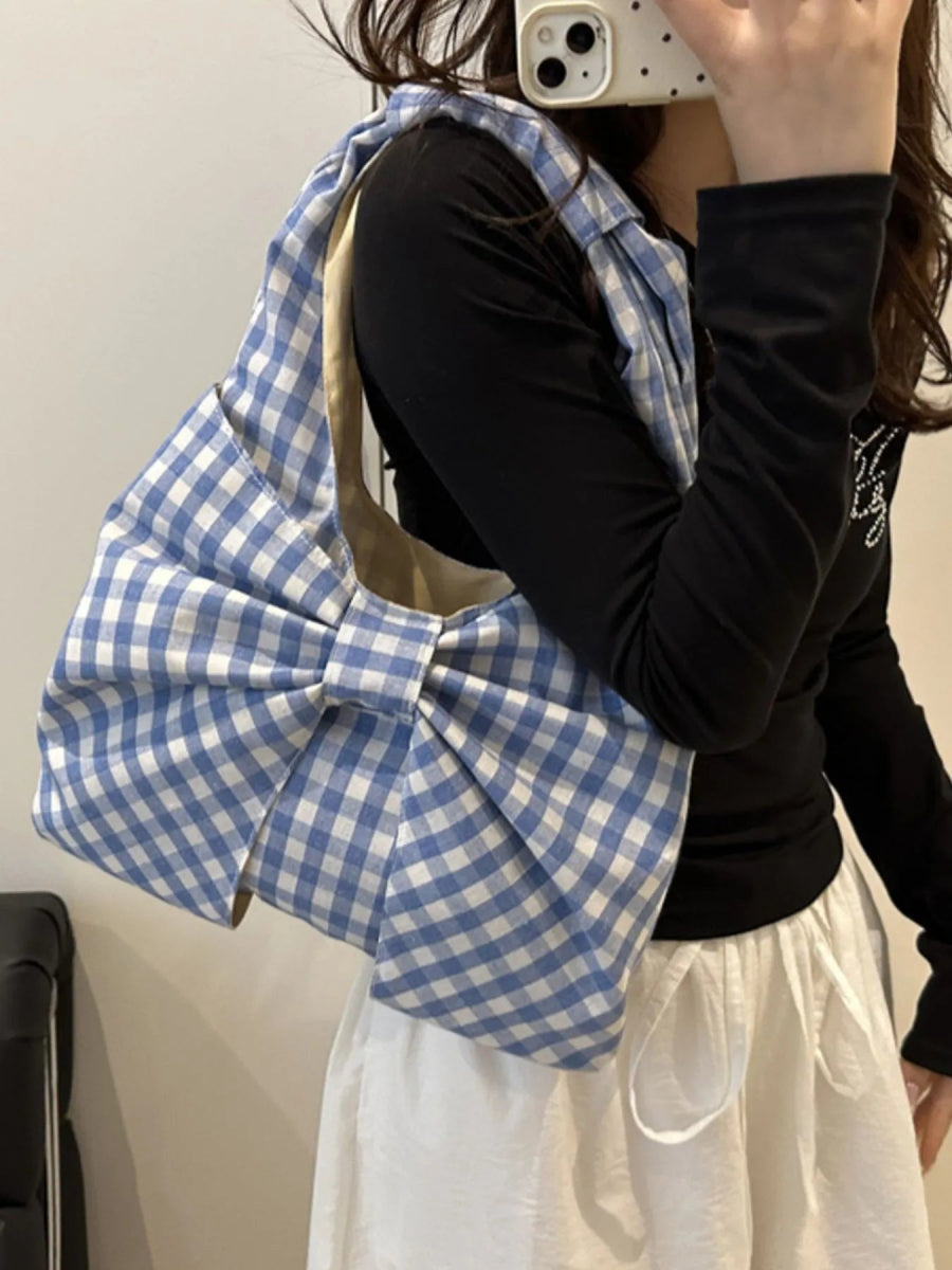 Ruched Bow Shoulder Bag - Topezmart