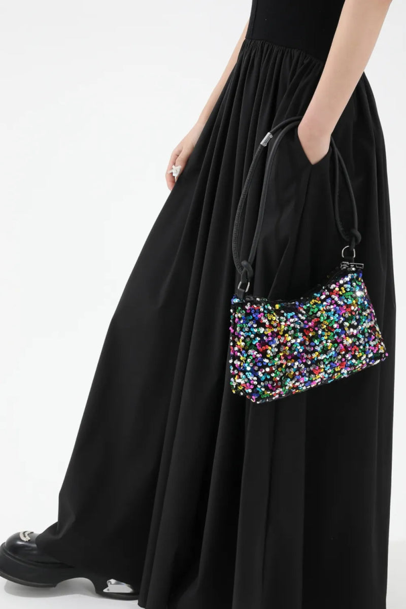 Sequin Double Strap Shoulder Bag - Topezmart
