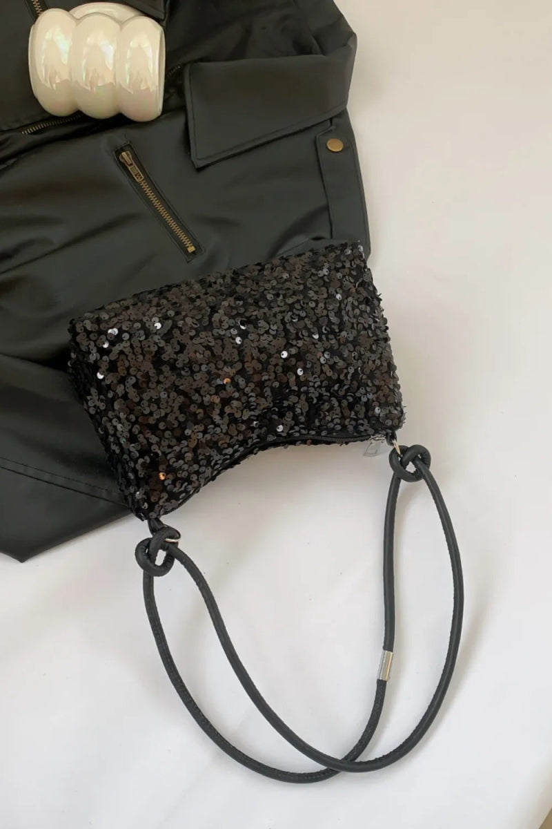 Sequin Double Strap Shoulder Bag - Topezmart