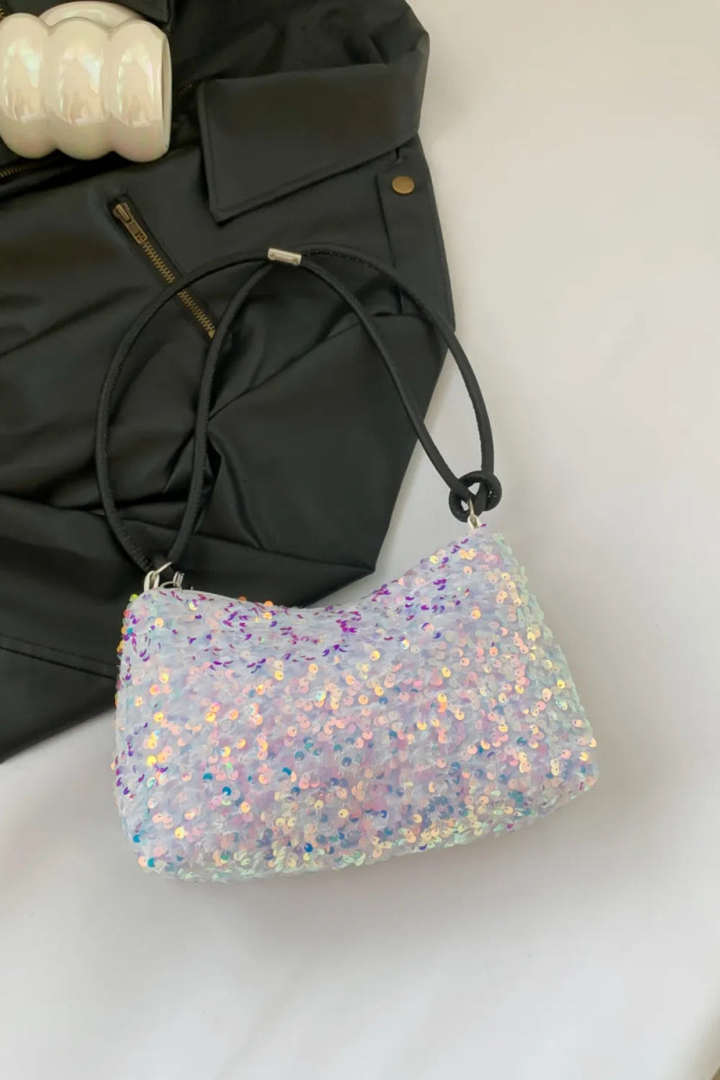 Sequin Double Strap Shoulder Bag - Topezmart