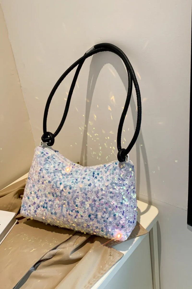 Sequin Double Strap Shoulder Bag - Topezmart