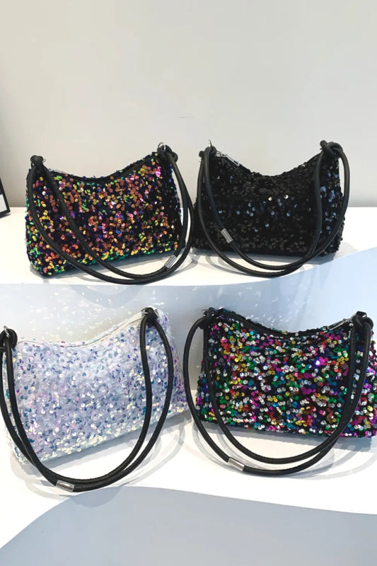 Sequin Double Strap Shoulder Bag - Topezmart
