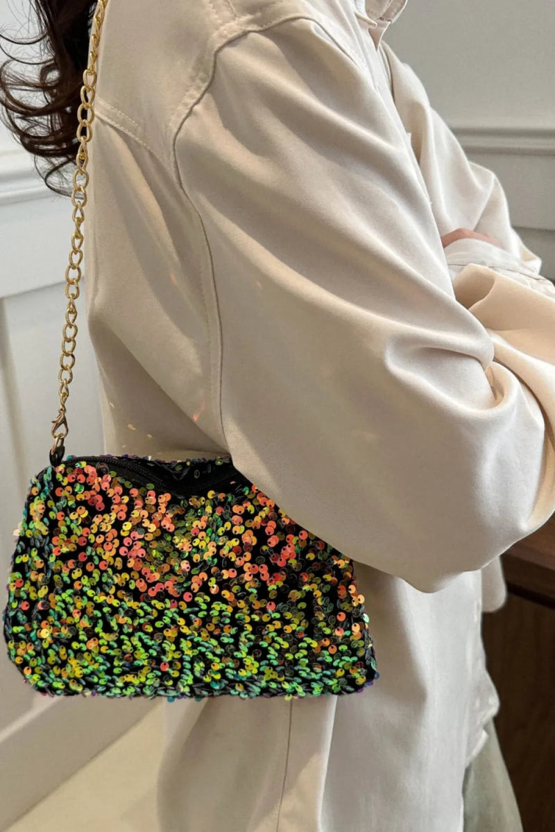 Sequin Removable Strap Shoulder Bag - Topezmart