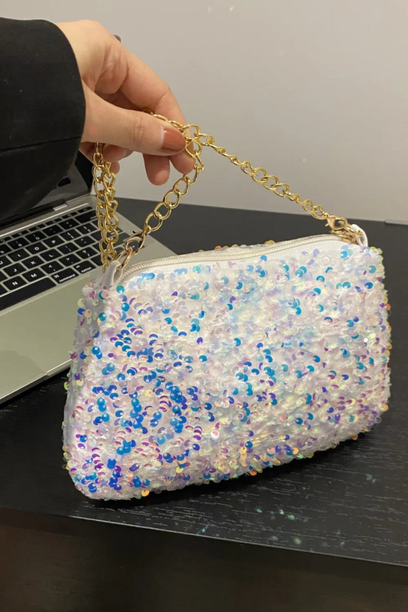Sequin Removable Strap Shoulder Bag - Topezmart