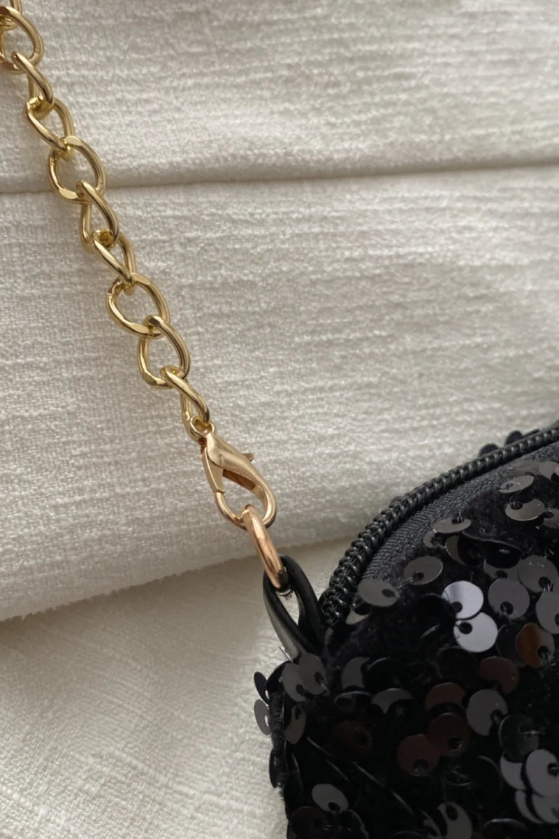 Sequin Removable Strap Shoulder Bag - Topezmart