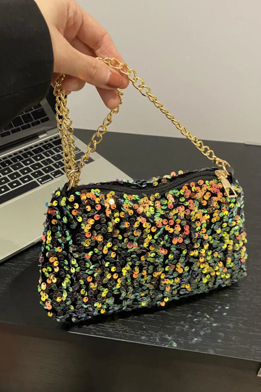 Sequin Removable Strap Shoulder Bag - Topezmart