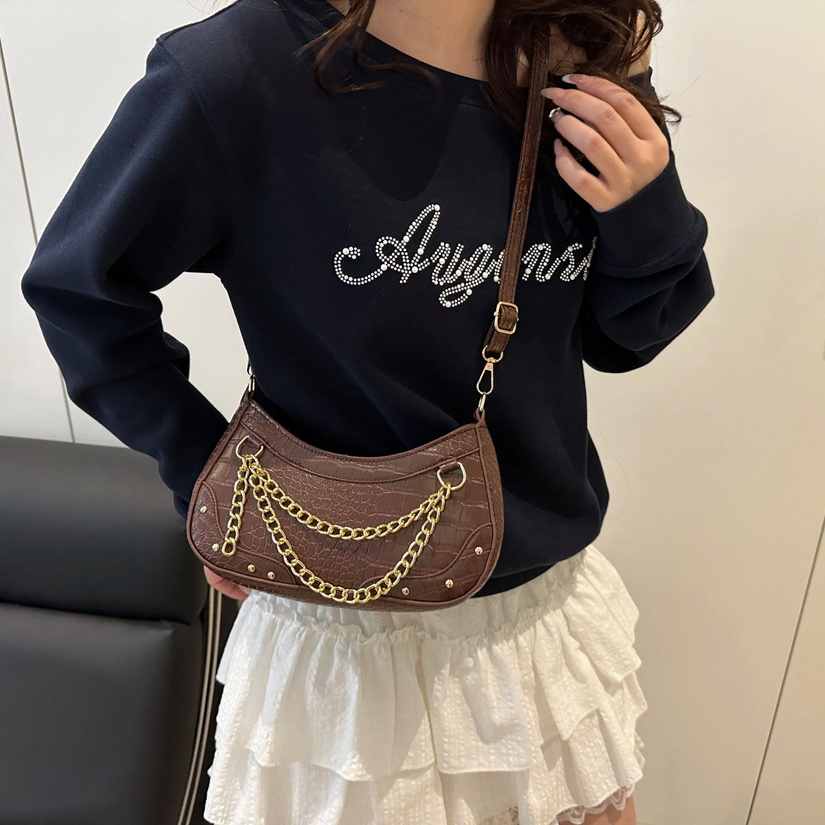TopezMart™ Exclusive Chain - Embellished Shoulder Bag - Topezmart