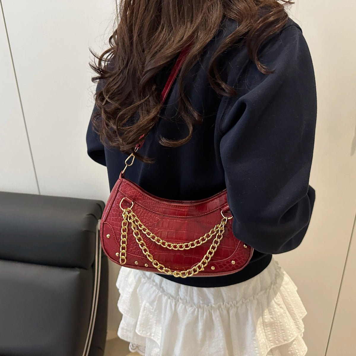 TopezMart™ Exclusive Chain - Embellished Shoulder Bag - Topezmart
