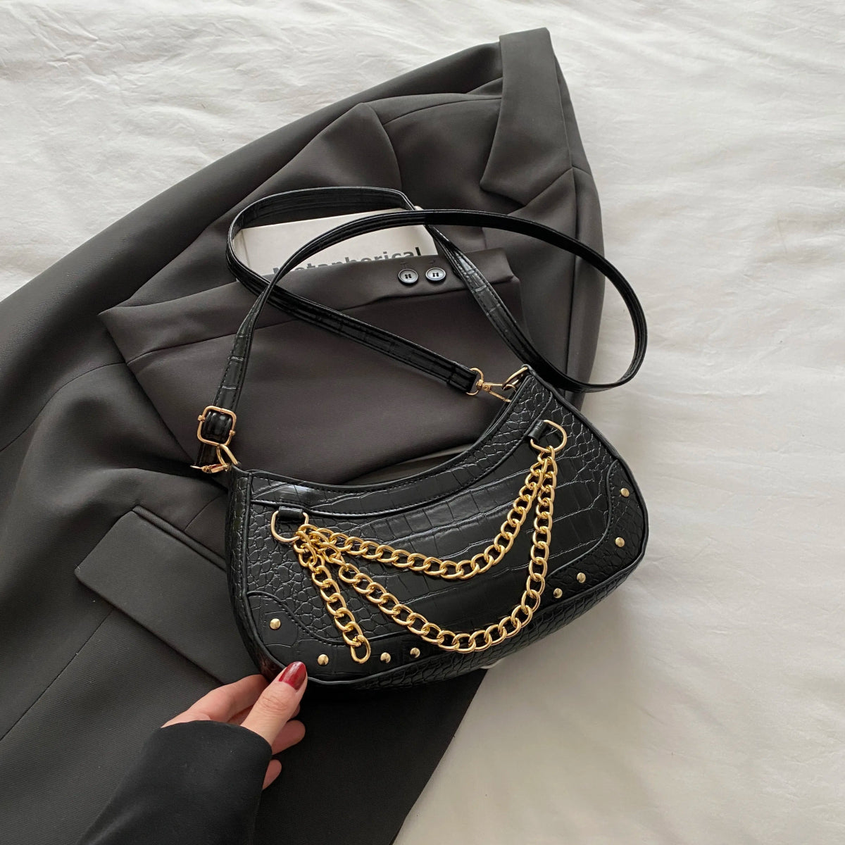 TopezMart™ Exclusive Chain - Embellished Shoulder Bag - Topezmart