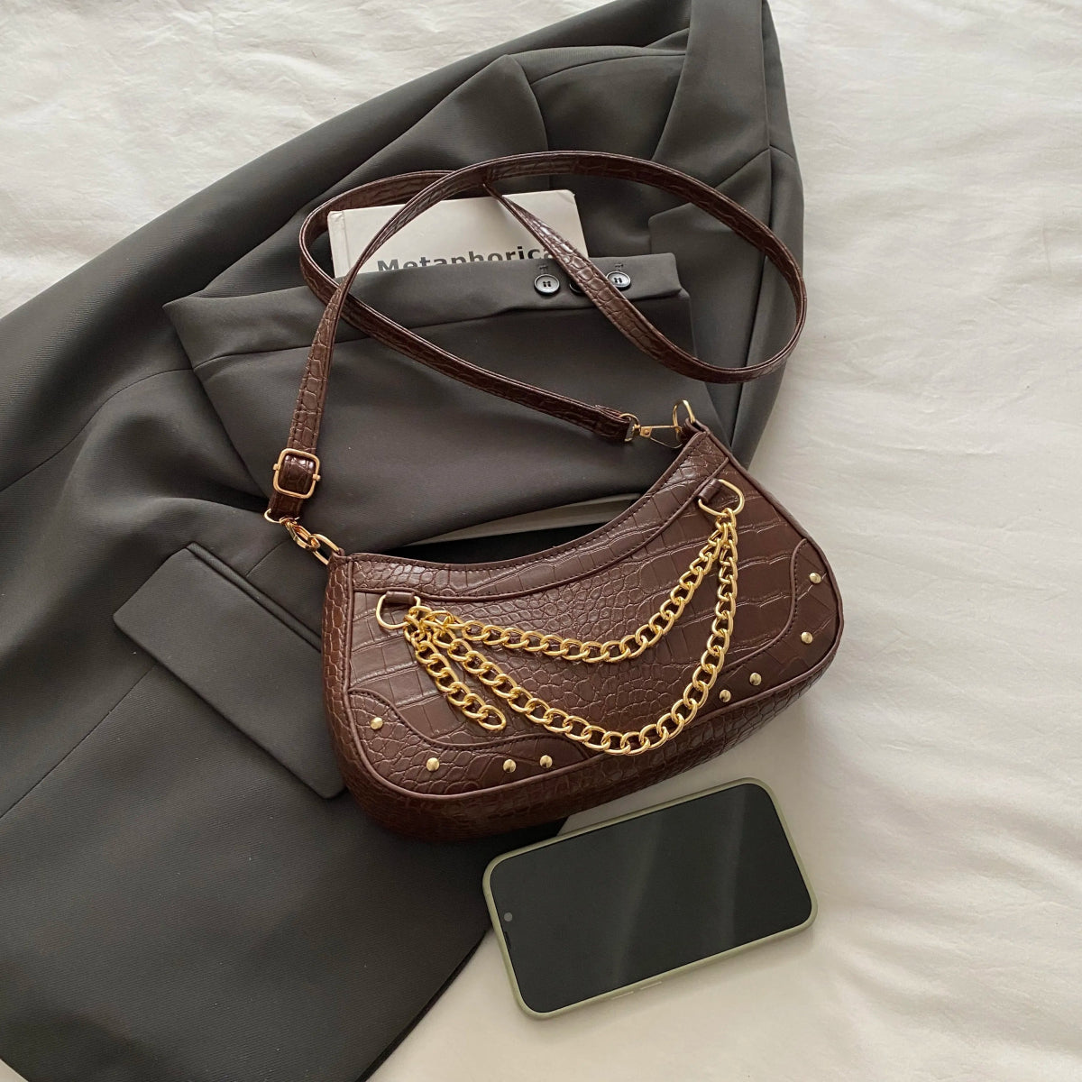 TopezMart™ Exclusive Chain - Embellished Shoulder Bag - Topezmart