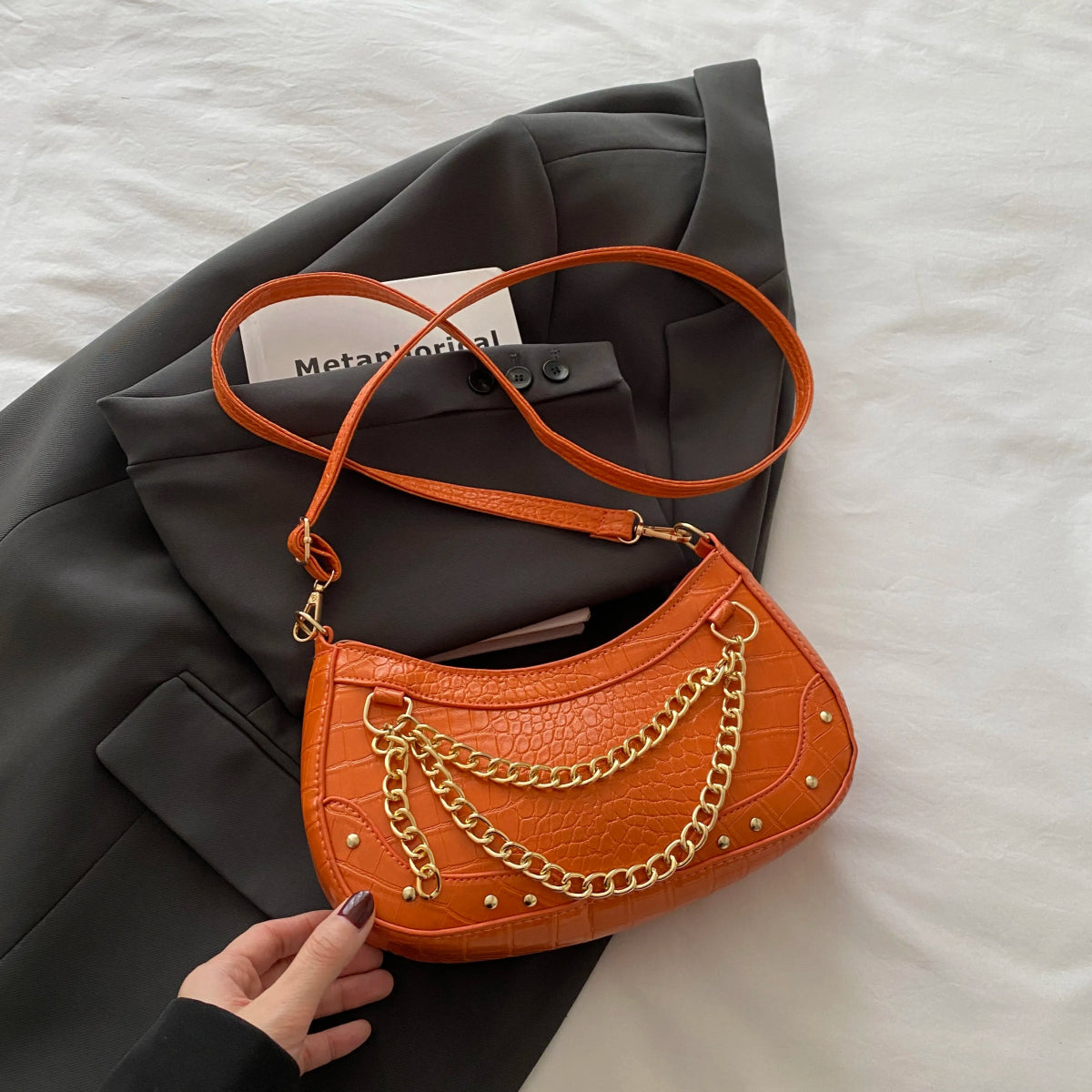 TopezMart™ Exclusive Chain - Embellished Shoulder Bag - Topezmart