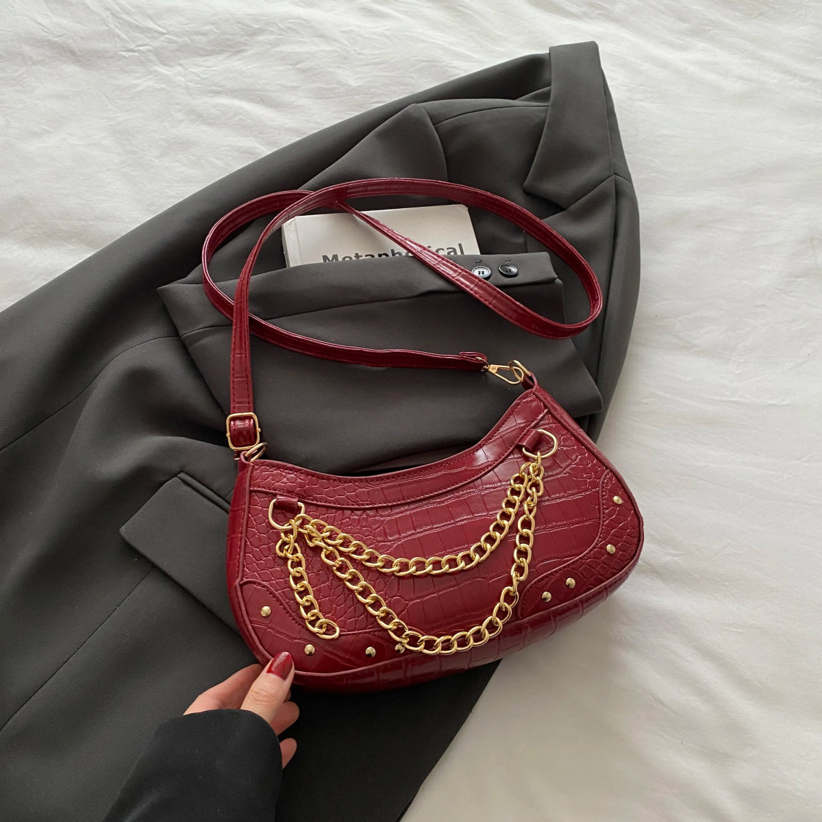 TopezMart™ Exclusive Chain - Embellished Shoulder Bag - Topezmart