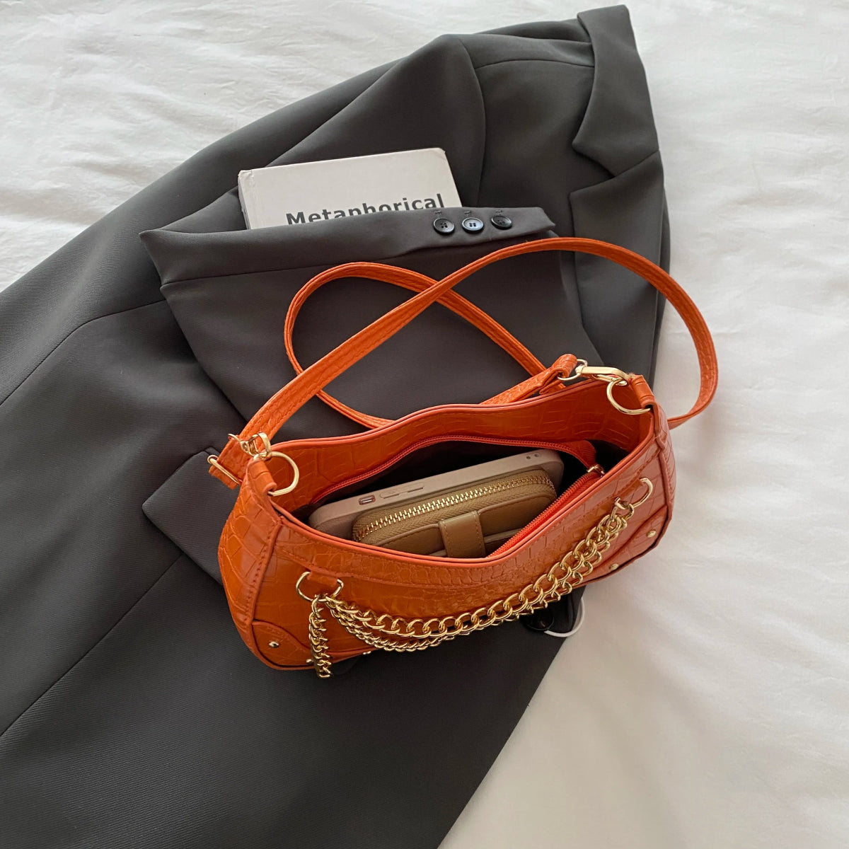 TopezMart™ Exclusive Chain - Embellished Shoulder Bag - Topezmart