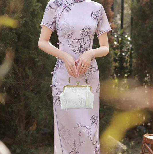 TopezMart™ Exclusive Embroidered Cheongsam One - shoulder Messenger Handbag Retro Lei Antique Style Women - Topezmart