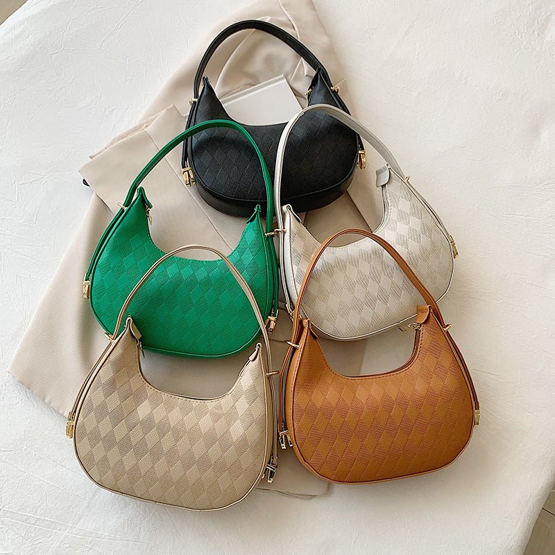 TopezMart™ Exclusive French Underarm Bag Elegant Small Shoulder Rhombus Pattern Handbag Women - Topezmart