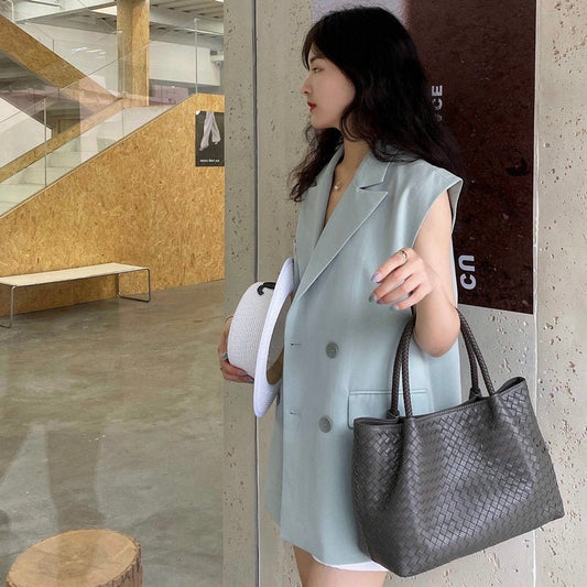 TopezMart™ Exclusive Handmade Sheepskin Woven Handbag For Women - Topezmart