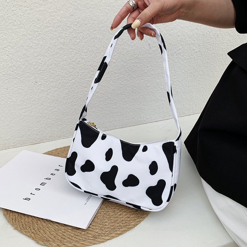 TopezMart™ Exclusive Women Handbag Butterfly Cow Leopard Printed Pattern Underarm Bags Small Shoulder Bag - Topezmart