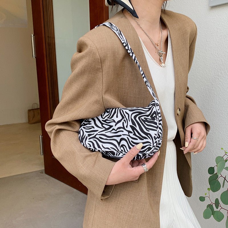 TopezMart™ Exclusive Women Handbag Butterfly Cow Leopard Printed Pattern Underarm Bags Small Shoulder Bag - Topezmart
