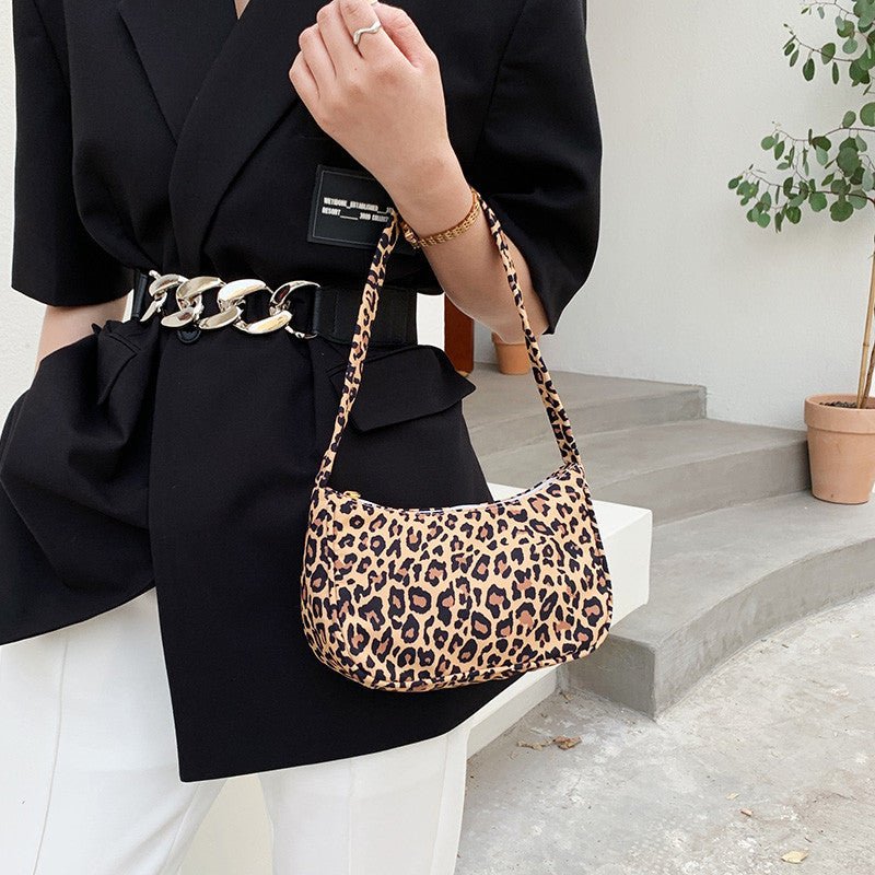 TopezMart™ Exclusive Women Handbag Butterfly Cow Leopard Printed Pattern Underarm Bags Small Shoulder Bag - Topezmart
