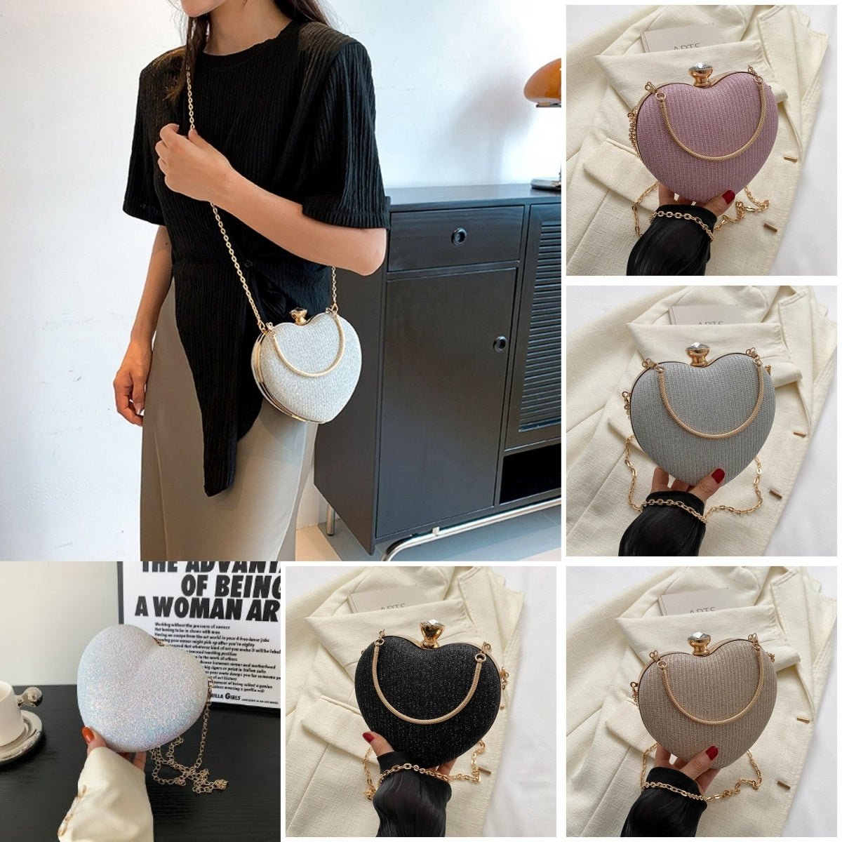 TopezMart™ Limited Edition Heart Shape luxury Clutch Bag Women - Topezmart