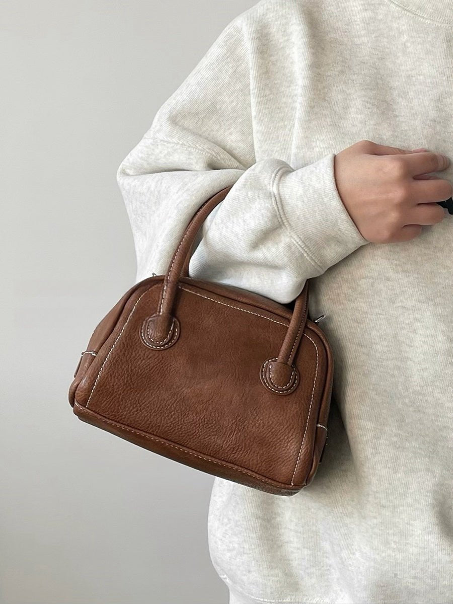 TopezMart™ Limited Edition Korean Style Niche Maillard Bowling Versatile Casual Ins Handbag Crossbody Bag Women - Topezmart