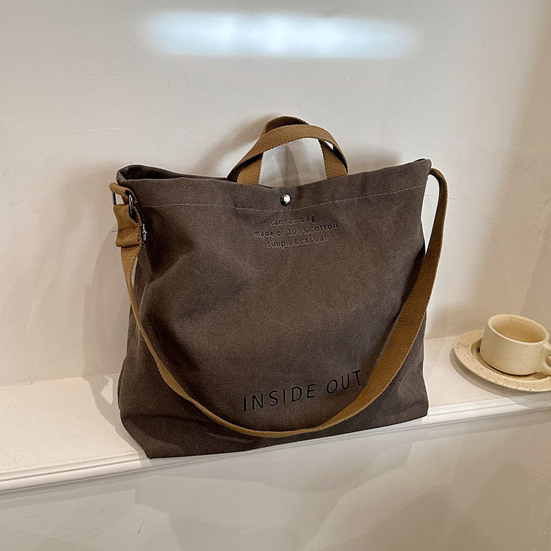 TopezMart™ Limited Edition Large - capacity Canvas Bags Women Casual Fashion Totes Alphabet Print Shoulder Bag With Adjustable Strap Retro Handbag For Shopping - Topezmart