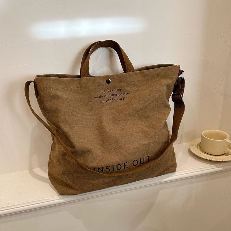 TopezMart™ Limited Edition Large - capacity Canvas Bags Women Casual Fashion Totes Alphabet Print Shoulder Bag With Adjustable Strap Retro Handbag For Shopping - Topezmart