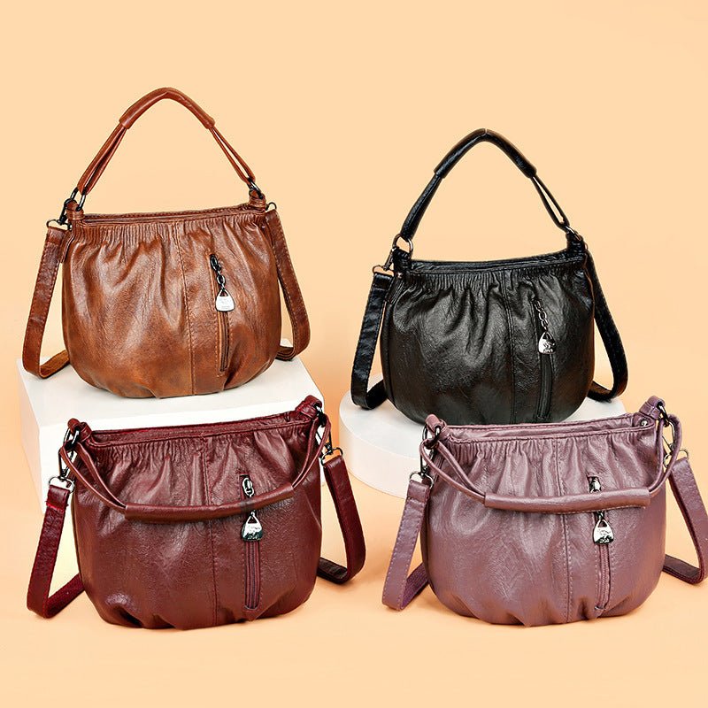 TopezMart™ Limited Edition Retro Pleated Design Bucket Bag Fashion All - match Shoulder Messenger Bags For Women Handbag - Topezmart