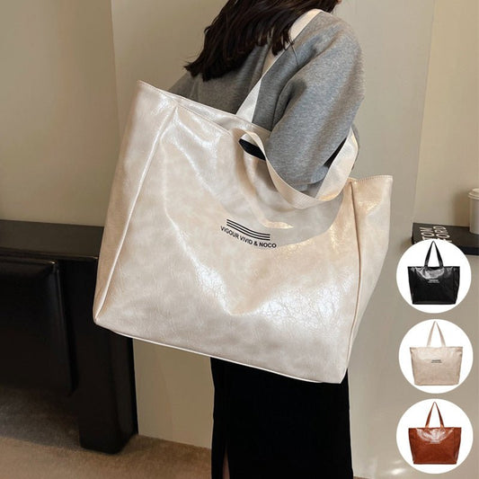 TopezMart™ Premium Large Capacity Tote Bag Women Fashion Versatile Solid Shoulder Bags Waterproof Designer Luxury Handbag Trend Personalized Travel Bag - Topezmart