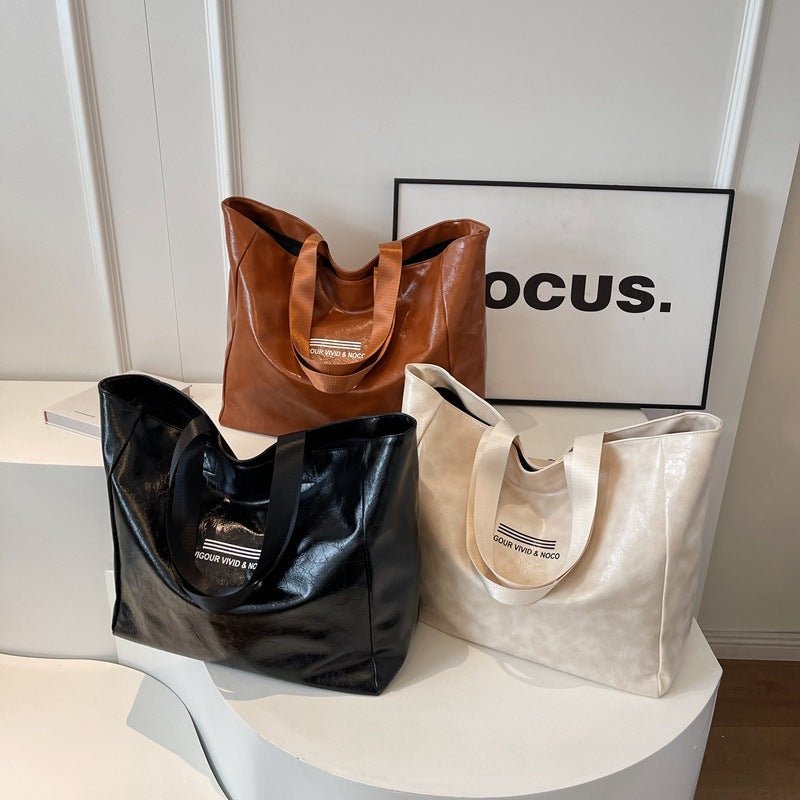 TopezMart™ Premium Large Capacity Tote Bag Women Fashion Versatile Solid Shoulder Bags Waterproof Designer Luxury Handbag Trend Personalized Travel Bag - Topezmart